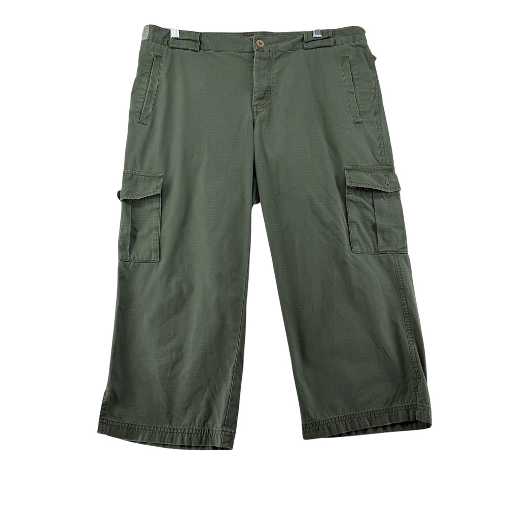 Vintage Y2K American Eagle WCG-AT Olive Ripstop Cargo Capri Pants Womens 12
